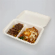  Biodegradable Microwavable Pulp Packaging Tableware Clamshell Lunch Food Container Sugarcane Bagasse Paper Bento Takeaway Box
