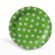  Disposable Paper Tableware 233mm Diameter Paper Plate with White Dots Green Custom for Restaurant