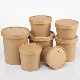  100% Natural Disposable Paper Tableware 101mm High Kraft Paper Single Wall Cup Custom for Soup