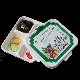  Eco-Friendly Disposable Microwave Food Container Sugarcane Bagasse 4 Compartments Box with Lid with Shrink Package