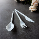  Disposable Plastic Cutlery Set 165mm Length PS Plastic Knife Fork Spoon and Paper Towel White Custom for Takeaway