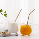  Biodegradable Disposable Christmas Decoration Eco Friendly Packaging Bar Cocktail Stripe Sharp End Kraft Paper Drinking Straw