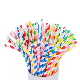  Disposable Strip Printed Flexible Wholesale Biodegradable Party Drinking Paper Straws