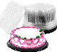 Plastic Cake Containers Disposable Clear Cake Carrier Holder with Dome Lids Round Cake Holder Containers