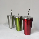  Double Wall 16oz Straw Stainless Steel Auto Mug for Car