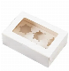  Holes Paper Cupcake Bakery Muffin Cup Cake Packaging Box Container with Window