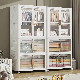  Storage Cabinet Organizer Bedroom Foldable Plastic Portable Clothes Wardrobes with Wheels