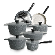 Die Cast Cookware Ceramic Pan Cooking Granite Cookware Set with Aluminum Lid