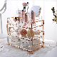 Luxury 3-Layers Clean Makeup Organizer Cosmetic Brushes Eye-Shadow Storage Box with Rose Gold Trim