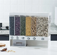  High Quality Partitioned Plastic Cereal Dispenser Storage Box Kitchen Rice Container