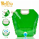  BPA Free 1L5l 10L Custom Logo Clear Outdoor Camping Hiking Portable Handle Spout Pouch Plastic Packaging Folding Water Storage Bag with Butterfly Valve