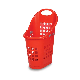  Customized Color and Logo Big Size Plastic Shopping Basket with 4 Sheels Design