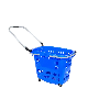  PP Plastic Shopping Storage Basket with 4 Wheels Logo Printing
