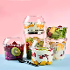  8/12/14/16/24/32oz Pet/PLA Plastic Salad Bowl Set Disposable Pudding Desserts Take Away Dessert Acai Bowl