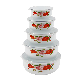  5PCS Carbon Steel Cookware Set Kitchen Storage Enamel Salad Washing Bowl with Plastic Cover