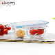  Glass Salad Bowl Fresh-Keeping Instant Bowl Household Heat-Resistant Microwave Oven with Plastic Lid