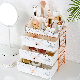  Luxury PS Dresser Marble Cosmetic Make up Drawers Collection Case 4tiers Plastic Makeup Storage Organizer
