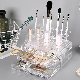  Luxury Stackable Dustproof Lipstick Brushes Storage Holder 2piece Set Plastic Makeup Organizer