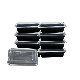  Disposable Takeaway Plastic PP Black Rectangle Lunch Box Microwave Food Container