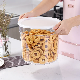  PE Multipurpose Space Saving Storage Bins for Home Dog Food Storage Bin Large Rice Container 6L Clear Round Shape Plastic Food Storage Bucket with Lid