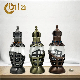  Cosmetic Packaging 3ml Unique Arabic Style Metal Essential Oil Attar Perfume Glass Bottles with Glass Stick