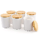  8 Oz Glass Candle Vessels Container Candle Jars with Wooden Lid