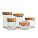  Eco Friendly 220ml 300ml 420ml 660ml 730ml Clear Storage Glass Jar with Bamboo Lid