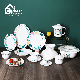  Egypt Hot Sale Wholesale Factory Cheap 58PCS White Opal Glass Dinnerware Set with Customized Design for Home Table Use Polifoam Box Pack