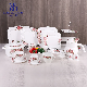  Promotion 75PCS Heat Resistant Home Tableware White Opal Glassware Dinner Sets with Flower Decal