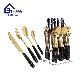 Stainless Steel Iridescent Fancy Black and Gold Mirror Polish Cutlery Food Dinner 24 Pieces Spoon Set Fish Fork Sets with Metal Holder Shelf Sets