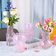  Pink Color Spray Home Decoration Irregular Shape Elegant Glass Flower Vase
