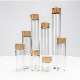  Wholesale Glass Vial Bottle Tube Shape Borosilicate Glass Storage Jar with Bamboo Lid for Spice Goods