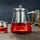 Glasse Tea Pot Kettle Flute with Ss Infuser and Lid Teapot