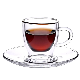  80ml 2.8oz Custom Glass Cup Mug with Plate Saucer for Tea Coffee and Kinds of Drinking
