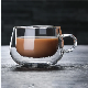  Hand Made Blown High Borosilicate Double Wall Glass Coffee Cup with Handle for Wine Espresso Flower Tea Jucie Milk Cup Drinking