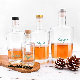  Wholesale Matte Black Vodka Whisky Bottles 100ml 375ml 500ml 750ml Glass Bottle Cork Empty Gin Bottles Glass with Engraved Logo