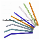  Colored Glass Straw Curved Straw Juice Drink Tube