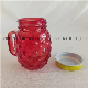  Pineapple Shaped Embossed Glass Bottle/ Glass Juice Bottle with Handle