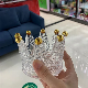  36PCS/CTN Gold Decorated King′ S Crown Candle Holders Glass Jar