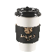  Disposable Single Wall Coffee Cup Paper Sleeve Packaging with Gold Foil for Coffee/Juice/Tea Bottle