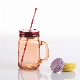  Wholesale 450ml Glass Cup Juice Water Drinking Glass Mason Jars with Straw&Lid