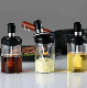 Hot Sale BBQ Sauce Spice Pepper Jar Chili Glass Bottle Food Storage Salt Jar with 250 Ml Silicone Brush Stick Spoon