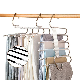  5 in 1 Pant Hanger for Clothes Organizer Stainless Steel Multifunction Shelves Closet Storage Organizer Stainless Steel Magic Trouser Hangers