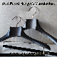  Elegant Custom Shaped Wooden Adult Clothes Hangers in Smooth Matt/Glossy Black Finish with Velvet Flocking Bar for Men&Lady Luxury Coat/Shirt/Suit/Jacket