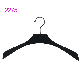  Ecofriendly Material Cheap Plastic Black Adult Top Hanger with Notches