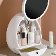  Fashion Round Shape Portable Large Capacity Cosmetic Storage Bin Plastic Desktop Box
