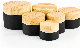  Black Frosted Glass Cream Can, Empty Circular Cosmetic Container Sample Can with Lining, Plastic Wood Grain Lid