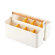  Multi-Functional Storage Box Stackable Portable Desktop Office Stationary Storage Box Cosmetic Organizer Box with Wooden Handle