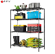  Toolhouse Storage 4 Tier Heavy Duty Shelf Adjustable Black Epoxy Steel Wire Shelving