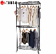  Rolling 3 Tier Black Steel Wire Garment Rack with PP Wheels for Bedroom Cloakroom